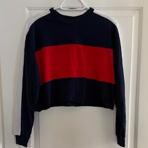 TNA Cotton Colorblock Long Sleeve Top